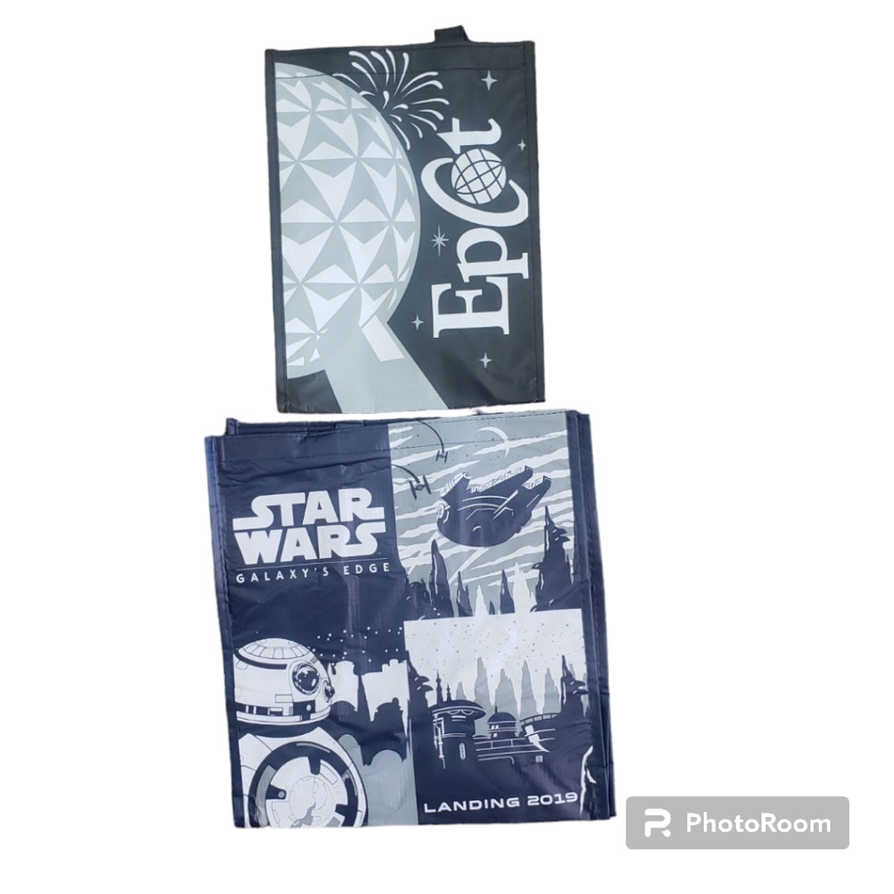 Star Wars Plastic Medium Size Shopping Bag And Disney Epcot Shopping Bag Small